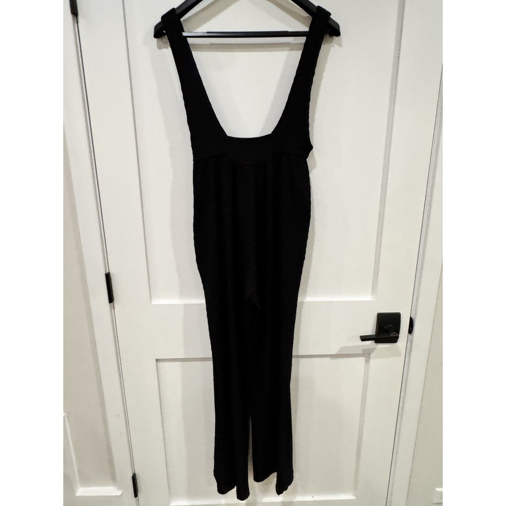 Johnny Becca Women XS Jumpsuit PANTS Romper Overall Wide Leg Ruched Retro - Picture 3 of 10